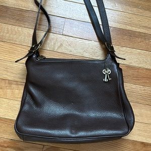 Fossil Vintage brown leather handbag with 3 sections